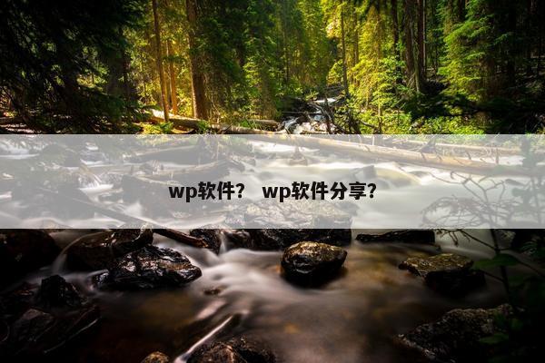 wp软件？ wp软件分享？