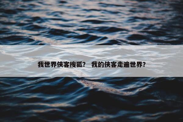 我世界侠客搜狐？ 我的侠客走遍世界？