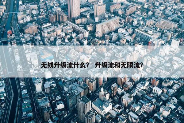 无线升级流什么？ 升级流和无限流？