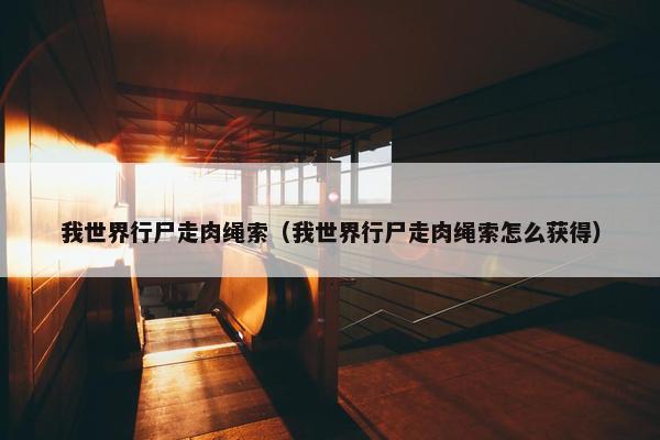 我世界行尸走肉绳索（我世界行尸走肉绳索怎么获得）