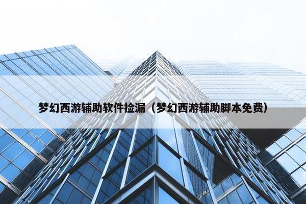 梦幻西游辅助软件捡漏（梦幻西游辅助脚本免费）