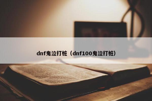 dnf鬼泣打桩（dnf100鬼泣打桩）