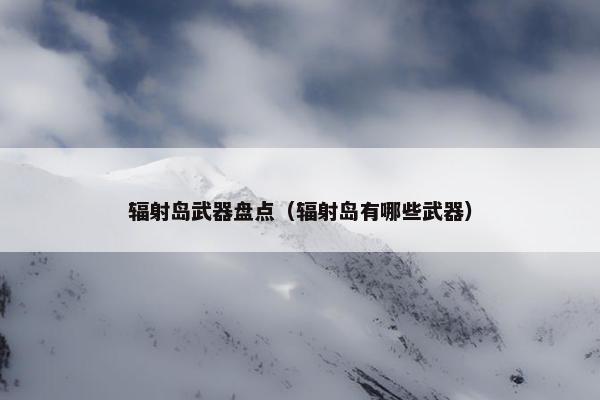 辐射岛武器盘点（辐射岛有哪些武器）