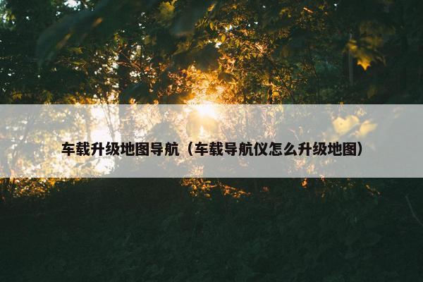 车载升级地图导航（车载导航仪怎么升级地图）