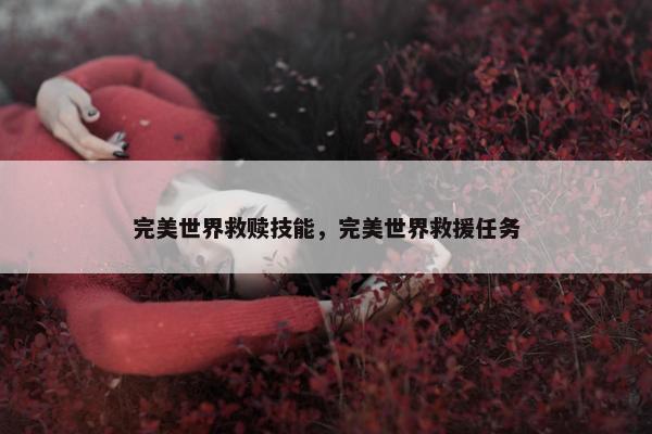 完美世界救赎技能，完美世界救援任务