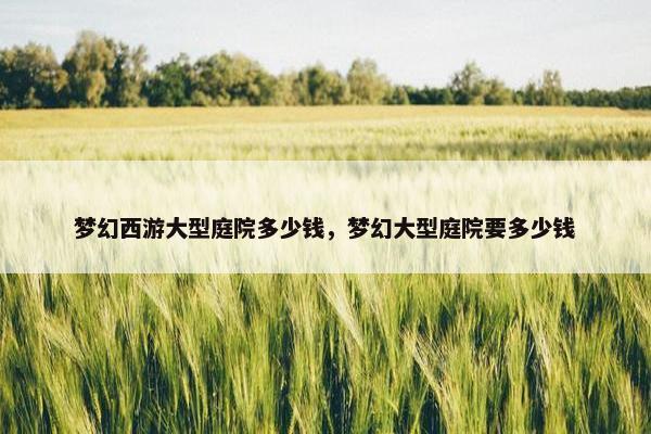 梦幻西游大型庭院多少钱，梦幻大型庭院要多少钱