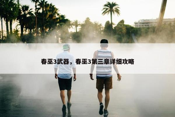 春巫3武器，春巫3第三章详细攻略