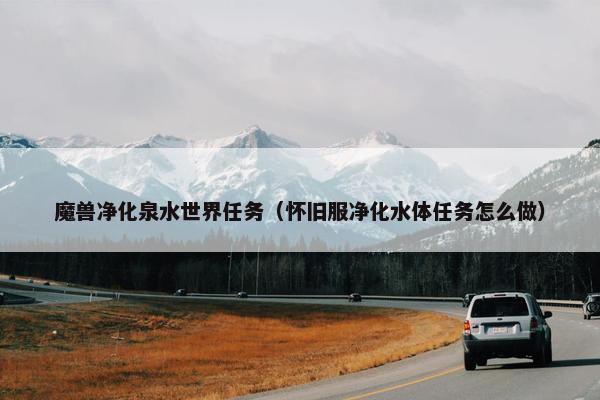 魔兽净化泉水世界任务（怀旧服净化水体任务怎么做）
