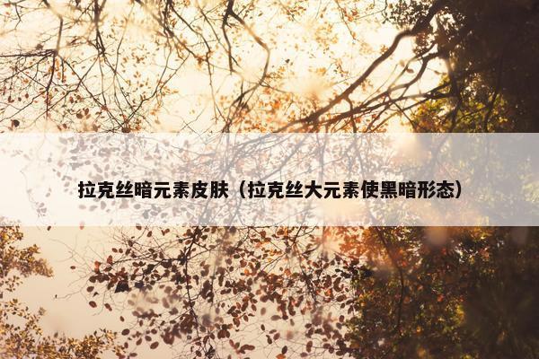 拉克丝暗元素皮肤（拉克丝大元素使黑暗形态）