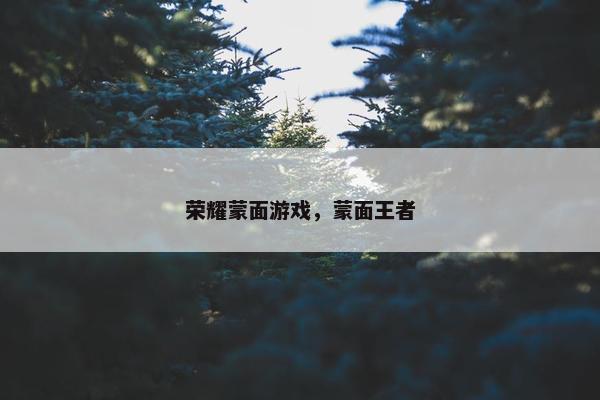 荣耀蒙面游戏，蒙面王者