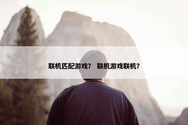 联机匹配游戏？ 联机游戏联机？