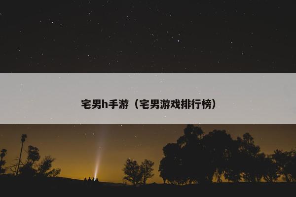 宅男h手游（宅男游戏排行榜）