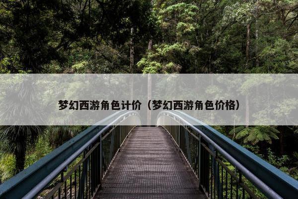 梦幻西游角色计价（梦幻西游角色价格）