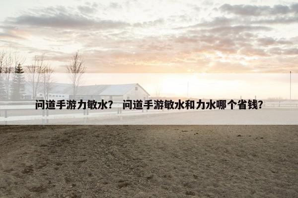 问道手游力敏水？ 问道手游敏水和力水哪个省钱？
