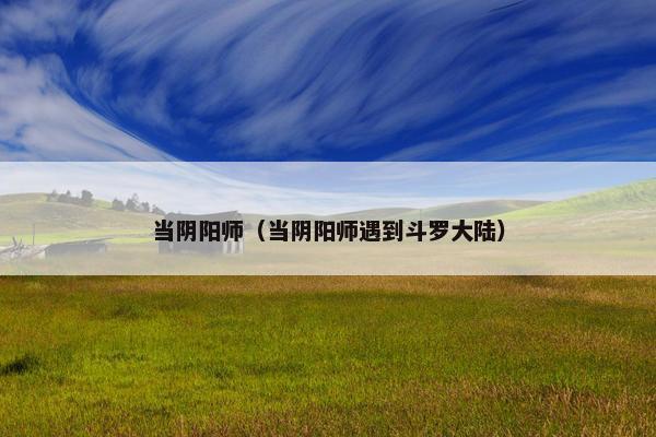 当阴阳师（当阴阳师遇到斗罗大陆）