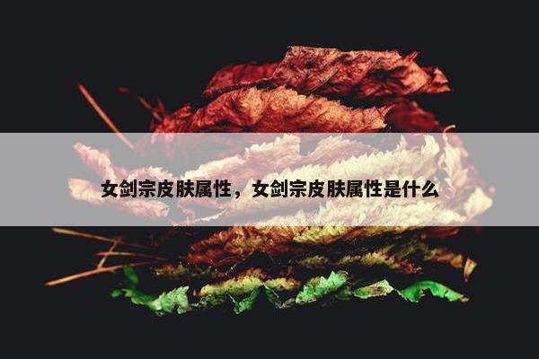 女剑宗皮肤属性，女剑宗皮肤属性是什么