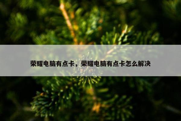 荣耀电脑有点卡，荣耀电脑有点卡怎么解决