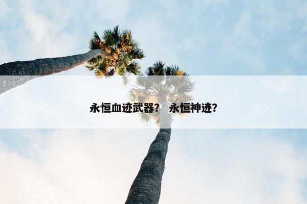 永恒血迹武器？ 永恒神迹？