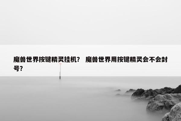 魔兽世界按键精灵挂机？ 魔兽世界用按键精灵会不会封号？