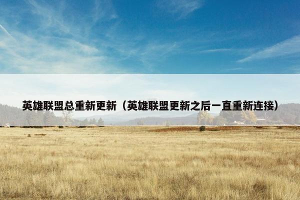 英雄联盟总重新更新（英雄联盟更新之后一直重新连接）