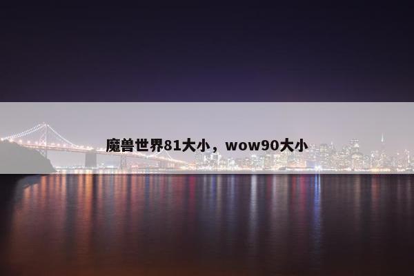 魔兽世界81大小，wow90大小