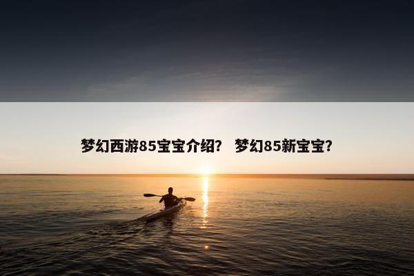 梦幻西游85宝宝介绍？ 梦幻85新宝宝？