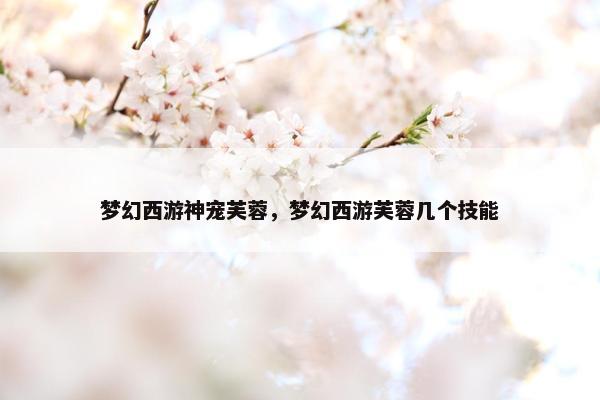梦幻西游神宠芙蓉，梦幻西游芙蓉几个技能