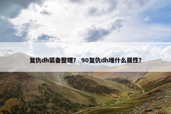 复仇dh装备整理？ 90复仇dh堆什么属性？