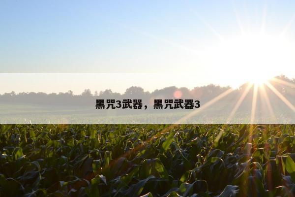 黑咒3武器，黑咒武器3