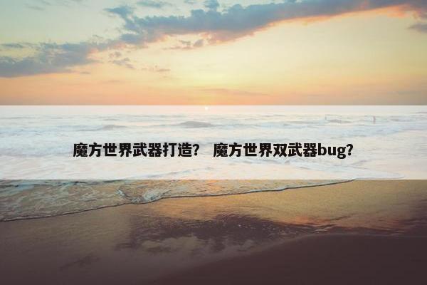 魔方世界武器打造？ 魔方世界双武器bug？
