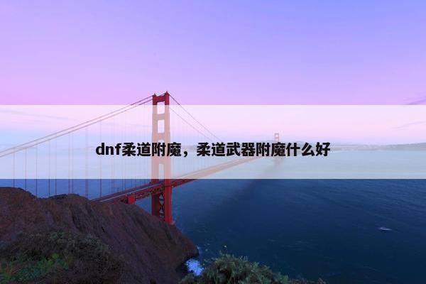 dnf柔道附魔，柔道武器附魔什么好
