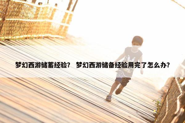 梦幻西游储蓄经验？ 梦幻西游储备经验用完了怎么办？