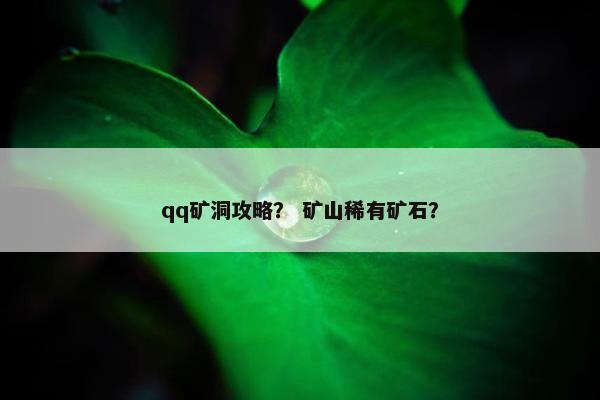 qq矿洞攻略？ 矿山稀有矿石？