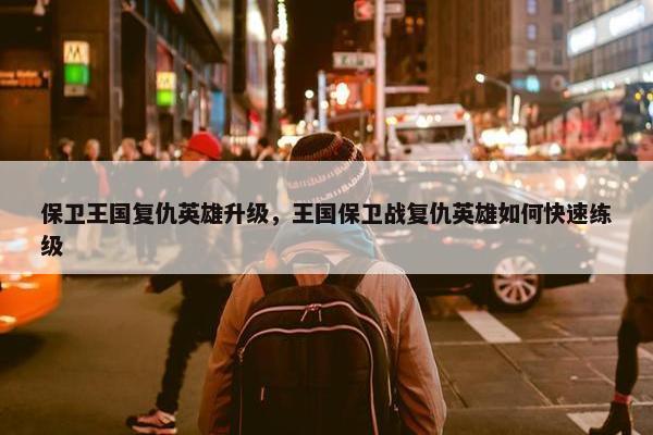 保卫王国复仇英雄升级，王国保卫战复仇英雄如何快速练级
