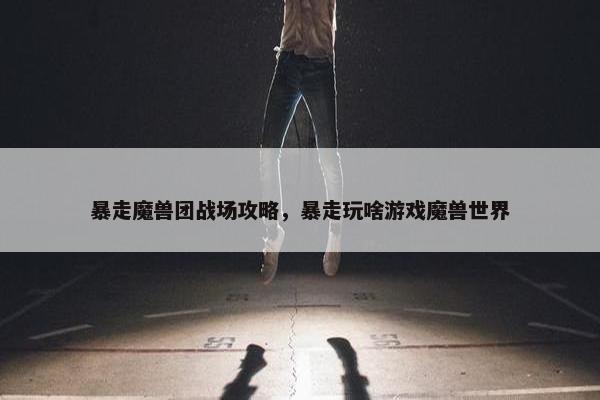 暴走魔兽团战场攻略，暴走玩啥游戏魔兽世界