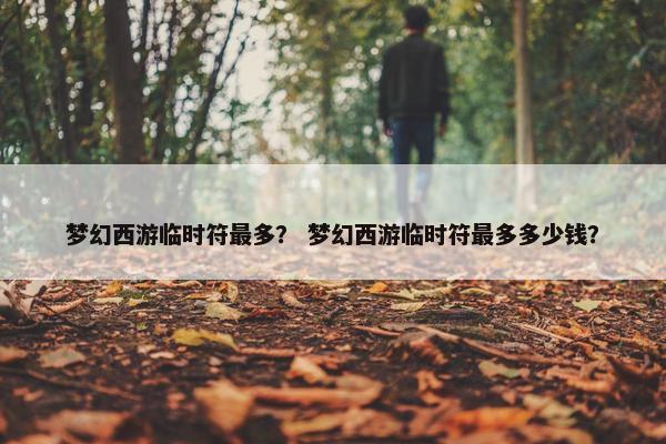 梦幻西游临时符最多？ 梦幻西游临时符最多多少钱？