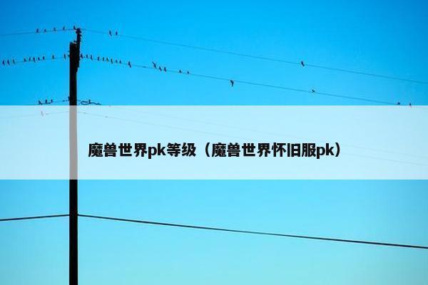 魔兽世界pk等级（魔兽世界怀旧服pk）