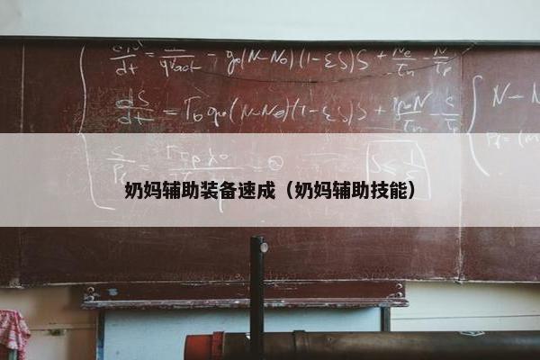奶妈辅助装备速成（奶妈辅助技能）