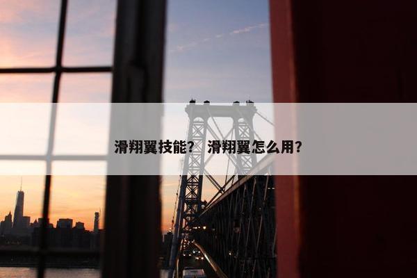 滑翔翼技能？ 滑翔翼怎么用？