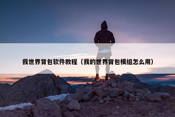 我世界背包软件教程（我的世界背包模组怎么用）