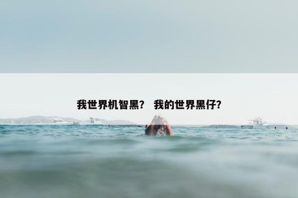 我世界机智黑？ 我的世界黑仔？