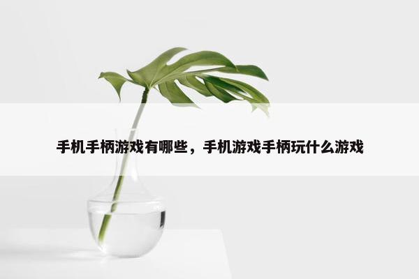 手机手柄游戏有哪些，手机游戏手柄玩什么游戏