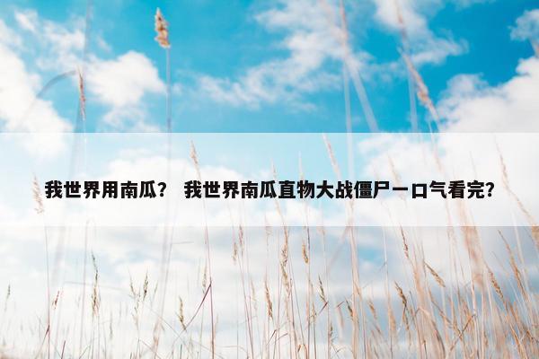 我世界用南瓜？ 我世界南瓜直物大战僵尸一口气看完？