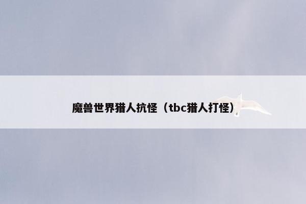 魔兽世界猎人抗怪（tbc猎人打怪）