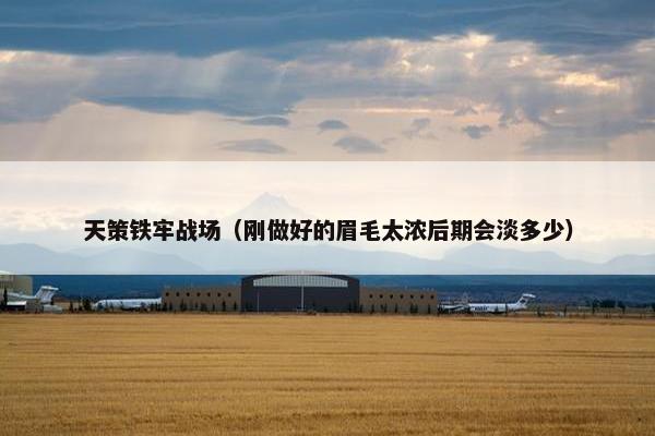 天策铁牢战场(刚做好的眉毛太浓后期会淡多少) 天策铁牢战场(刚做好的眉毛太浓后期会淡多少)