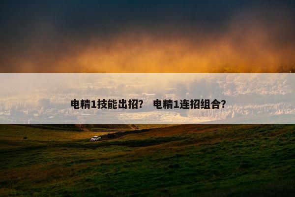 电精1技能出招？ 电精1连招组合？