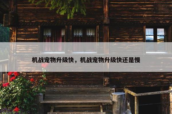 机战宠物升级快，机战宠物升级快还是慢