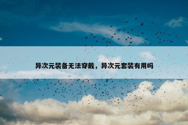 异次元装备无法穿戴，异次元套装有用吗