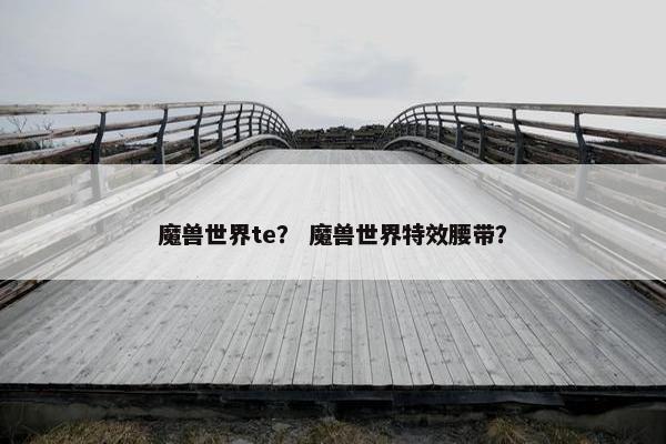 魔兽世界te？ 魔兽世界特效腰带？