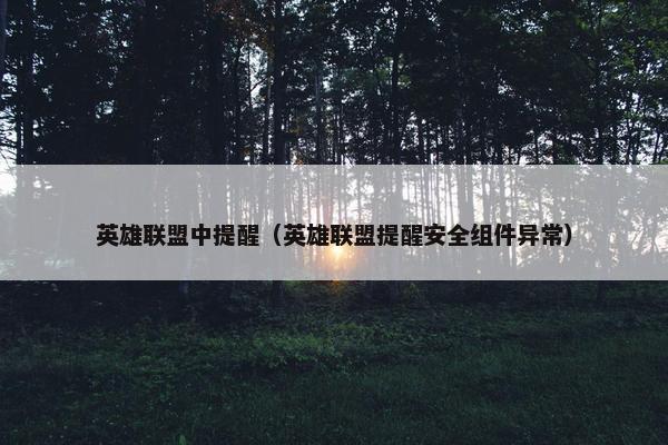 英雄联盟中提醒（英雄联盟提醒安全组件异常）